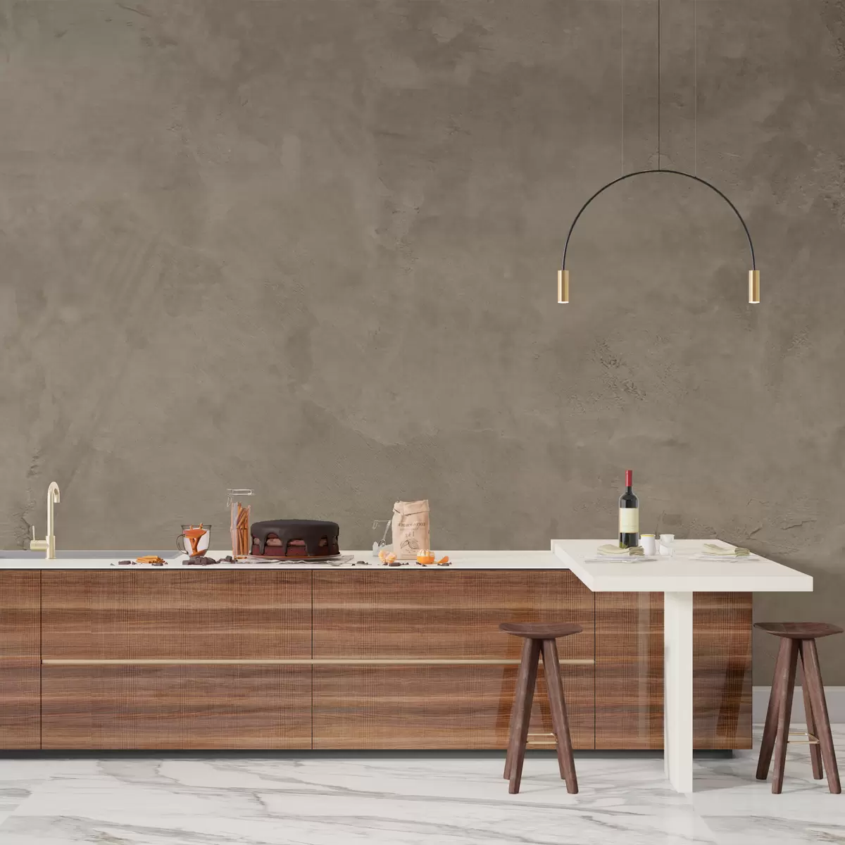 murais de parede Fundo marrom e bege com efeito de parede de concreto w02553v3