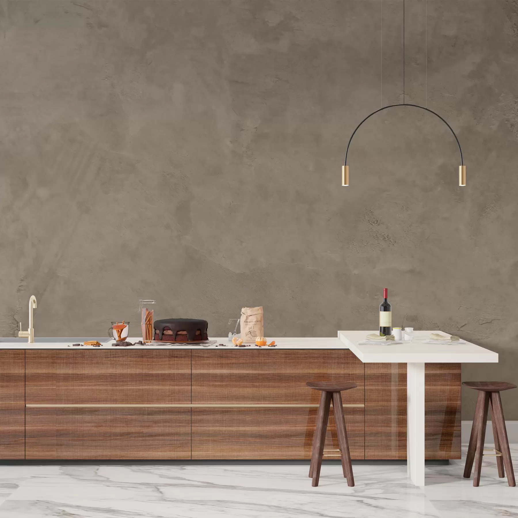 murais de parede Fundo marrom e bege com efeito de parede de concreto w02553v3