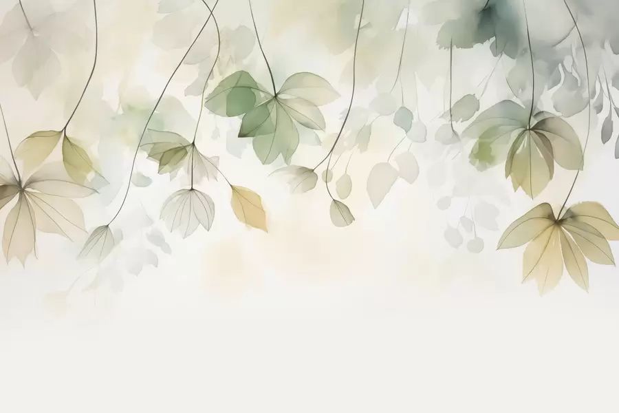 murais de parede Imitação de vegetação abstrata em aquarela w02637