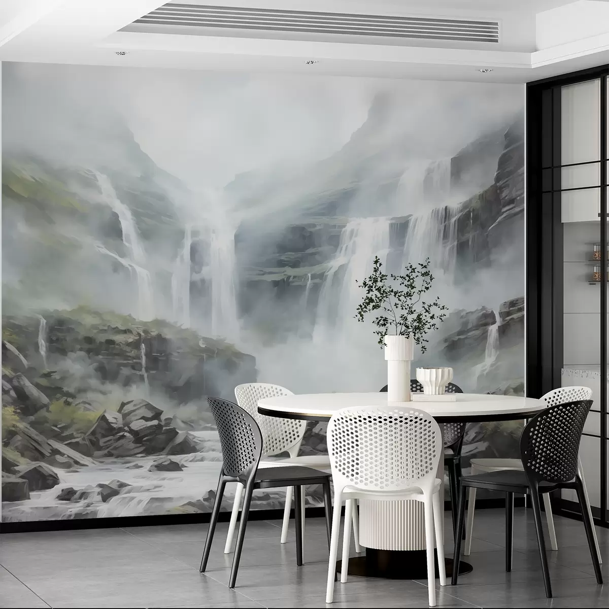 murais de parede Cachoeira na neblina w08572