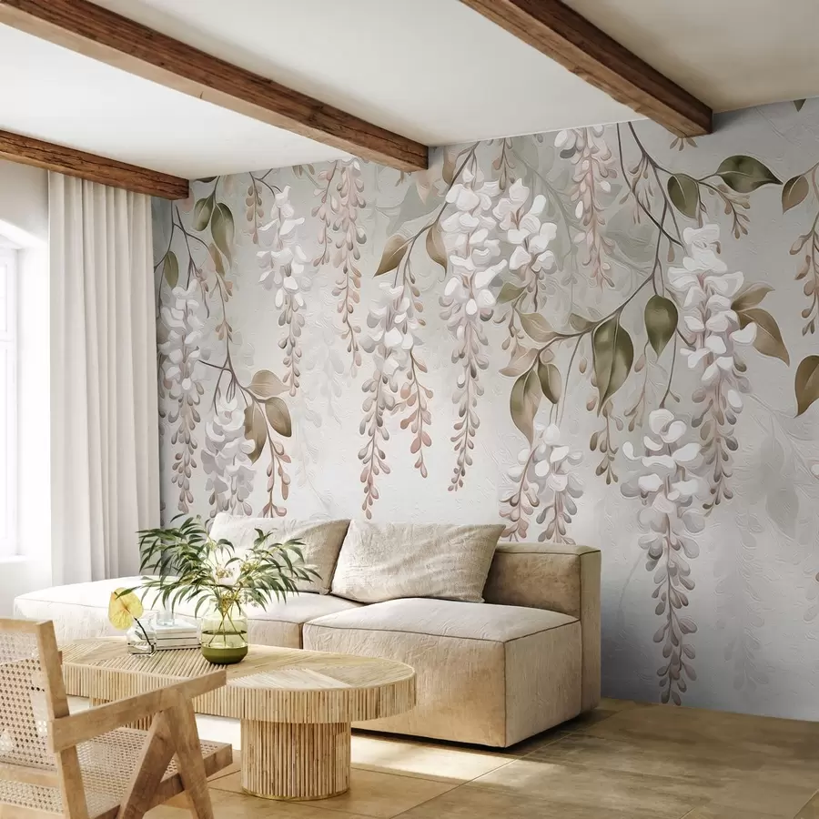 murais de parede Ramos de flores estilizados e pintados w02627v2