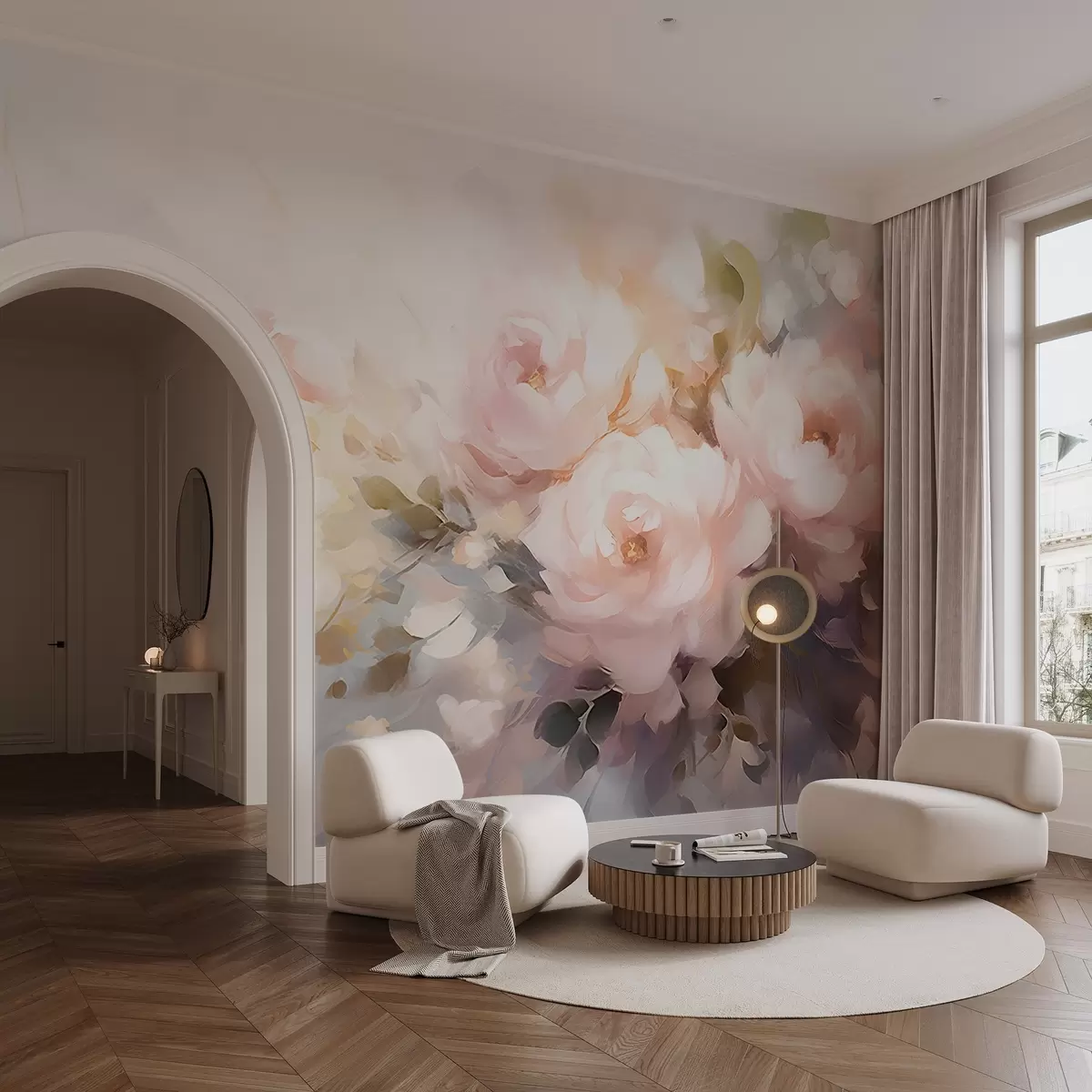 murais de parede Rosas suaves w08590