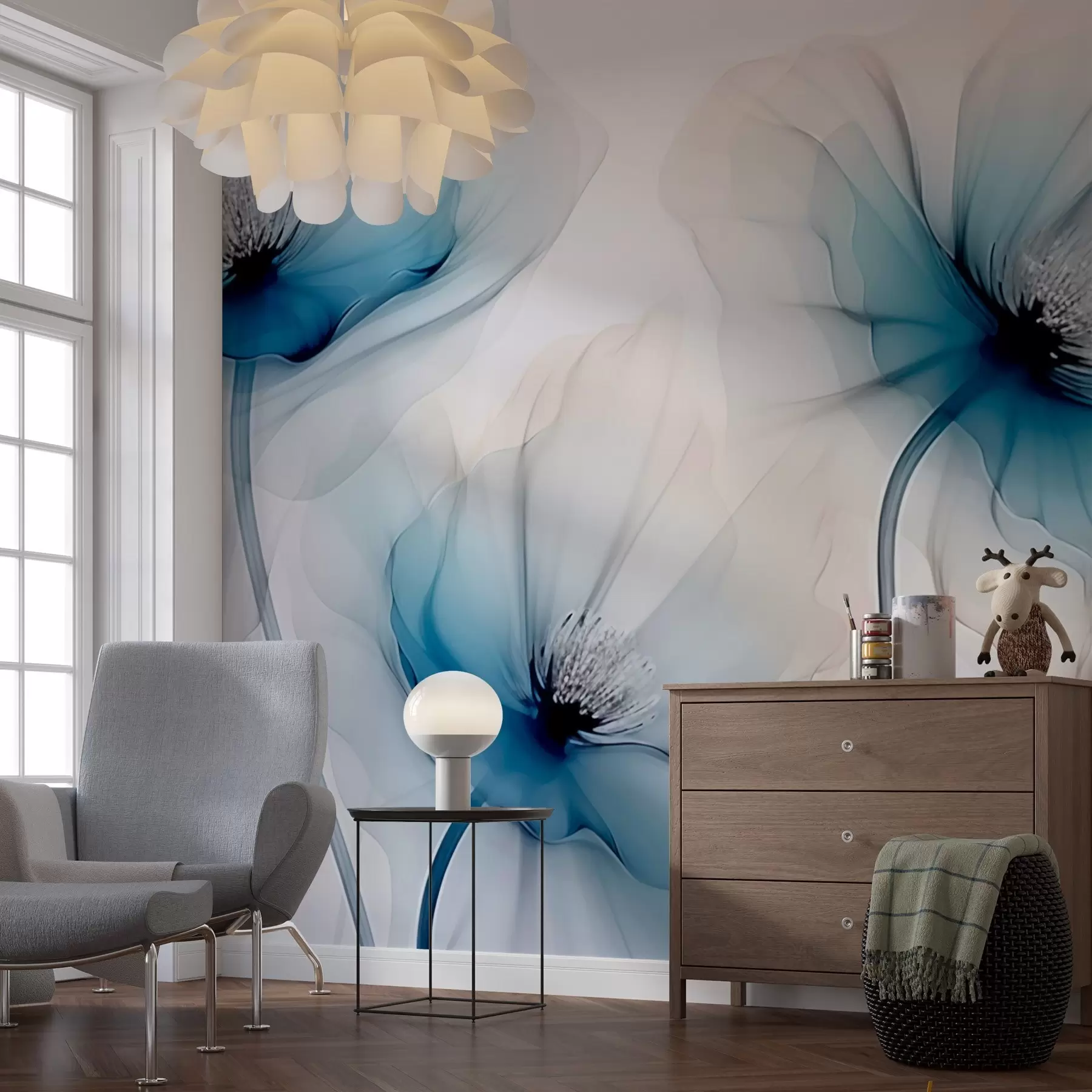 murais de parede Flores transparentes w02696