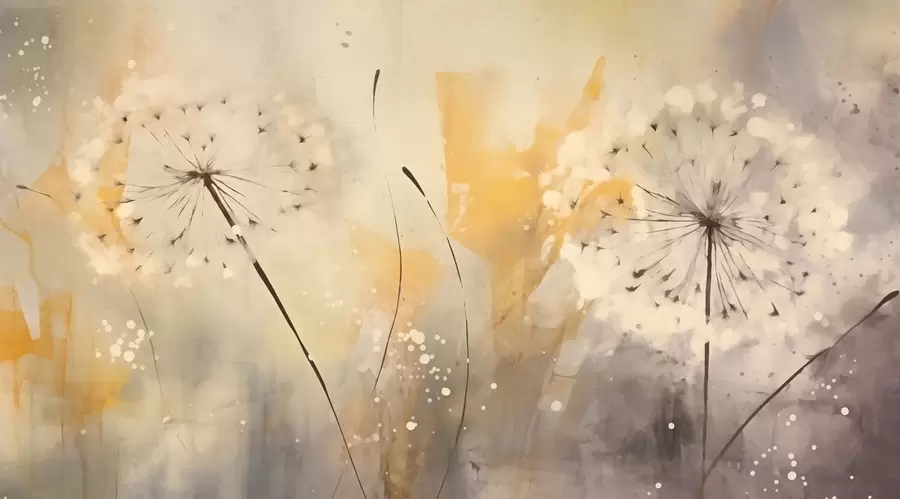 murais de parede Dandelions desfocados em cores pastéis w02699