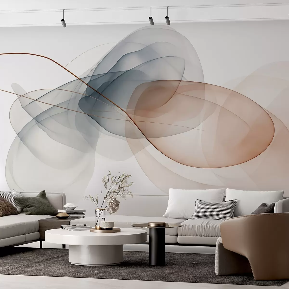 murais de parede Abstração de linhas e pontos w02732