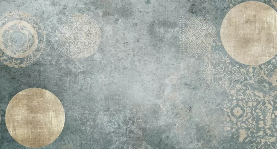 murais de parede Círculos amarelos em um fundo envelhecido w08627