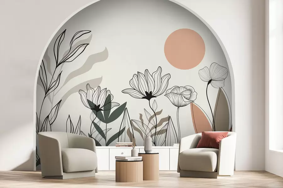 murais de parede Flores estilo Boho w02753