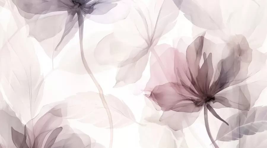 murais de parede Flores efêmeras em delicadas cores pastéis w02755