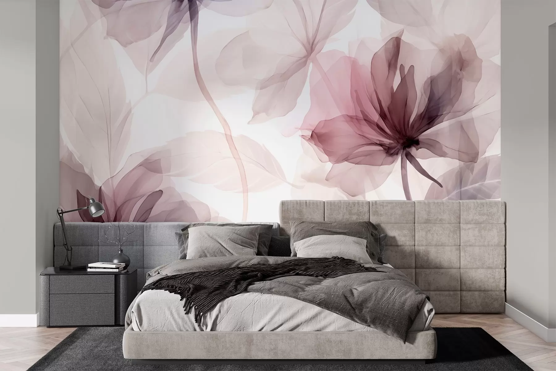 murais de parede Flores efêmeras em delicadas cores pastéis w02755