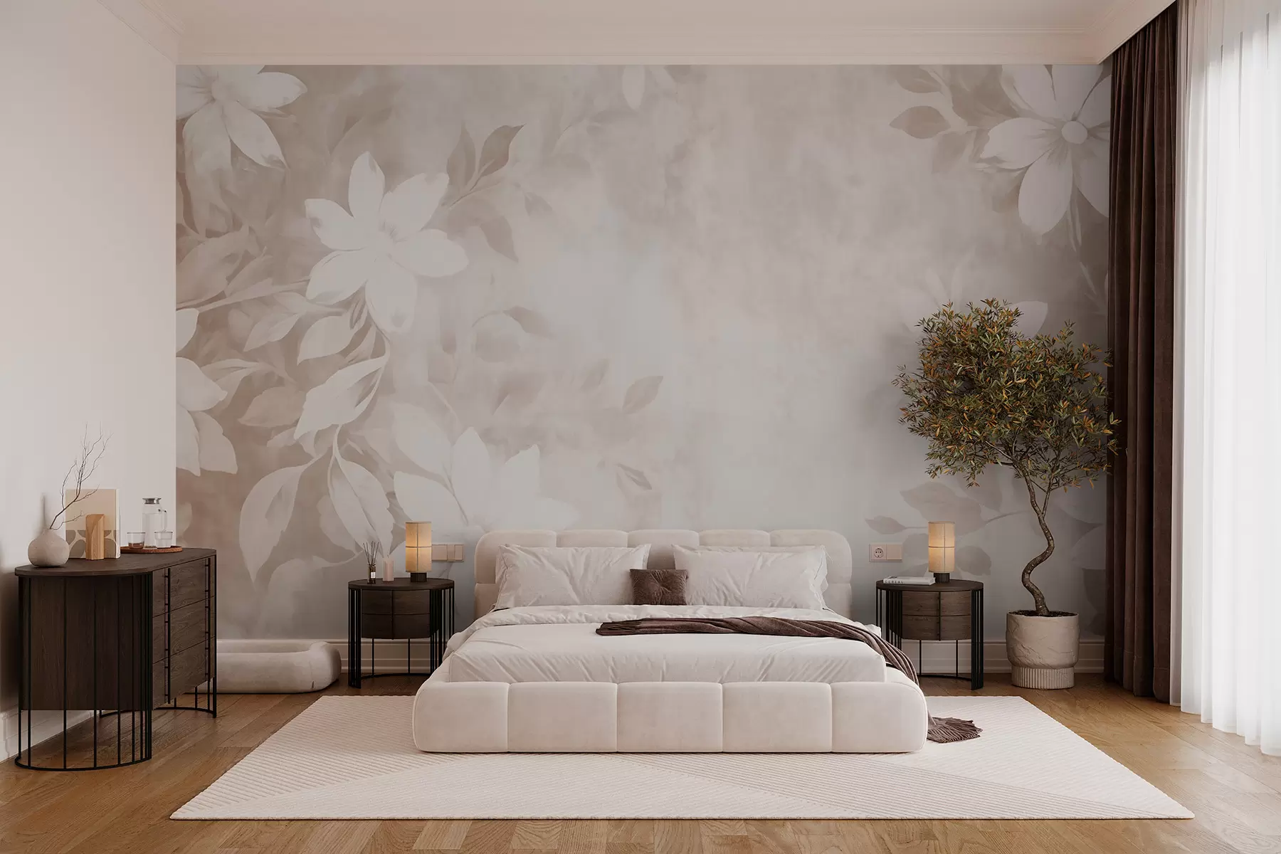 murais de parede Fundo floral delicado w02815