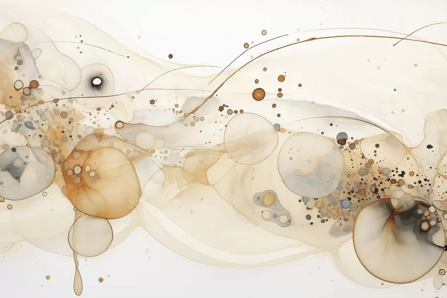 murais de parede Arte abstrata em tinta, estilo fluido, paleta de cores bege  w02744
