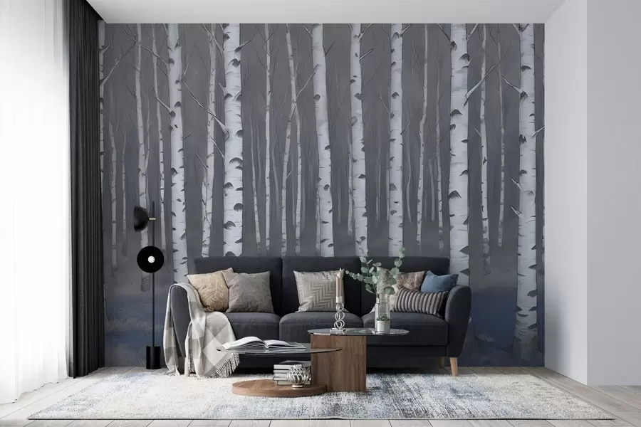 murais de parede Bétulas em aquarela w02845v2
