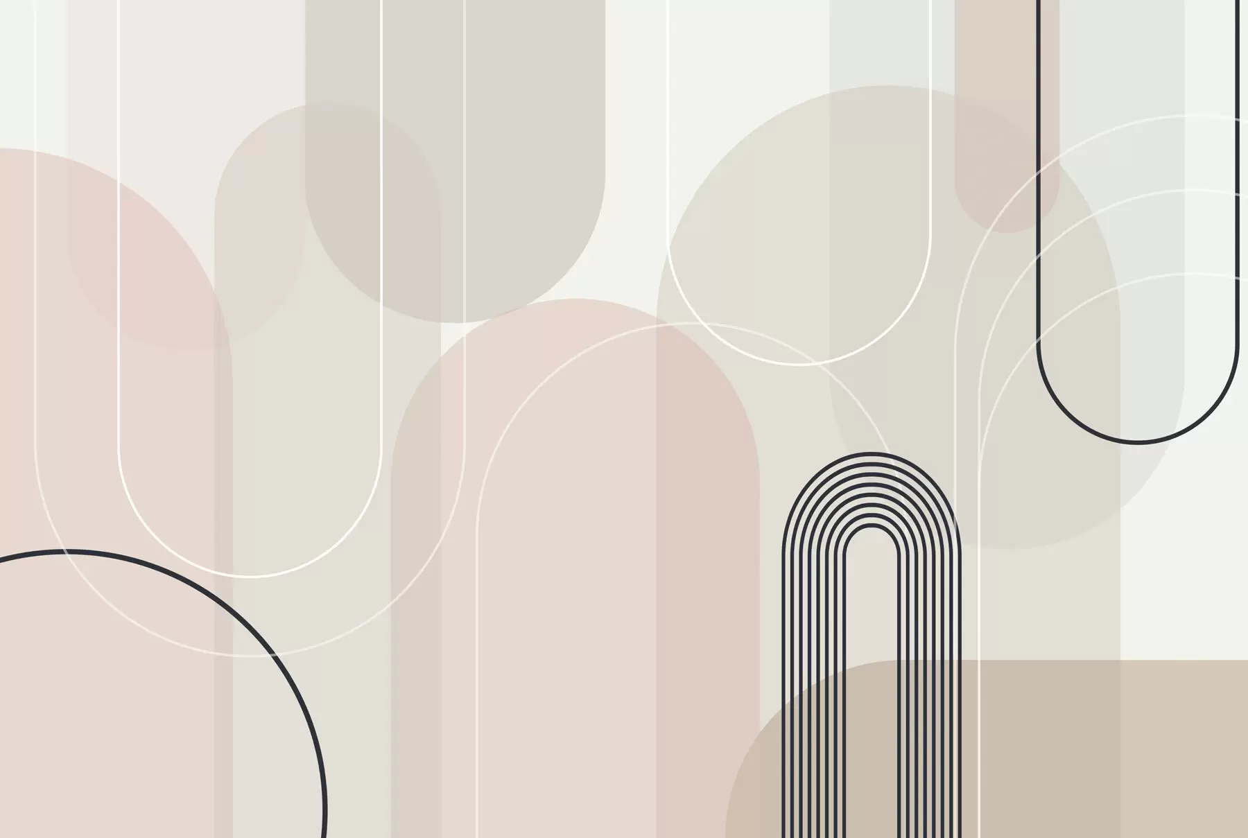 murais de parede Arcos minimalistas e elegantes w02826