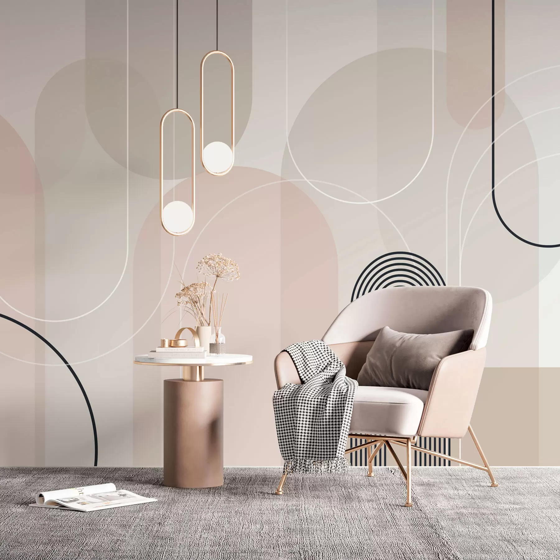 murais de parede Arcos minimalistas e elegantes w02826