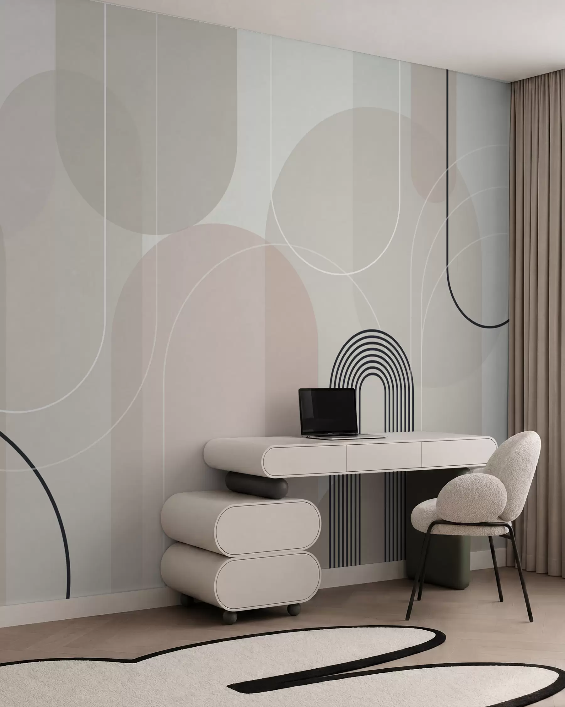 murais de parede Arcos minimalistas e elegantes w02826