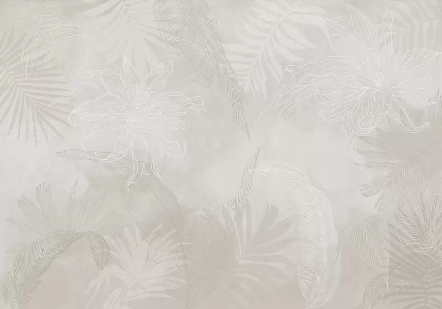 murais de parede Folhagem tropical com um efeito grunge w02737v1