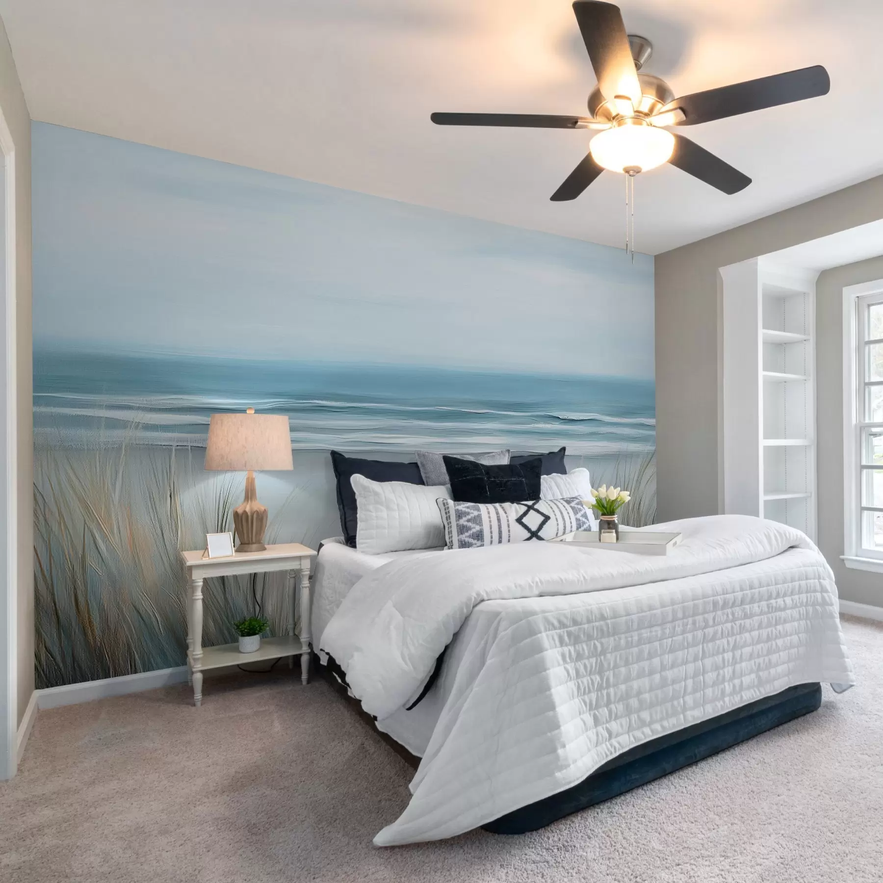 murais de parede Paisagem com uma praia selvagem no estilo de pintura a óleo w02869