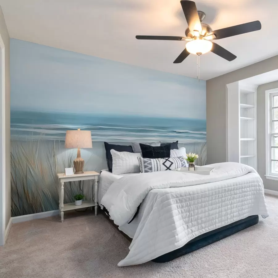 murais de parede Paisagem com uma praia selvagem no estilo de pintura a óleo w02869