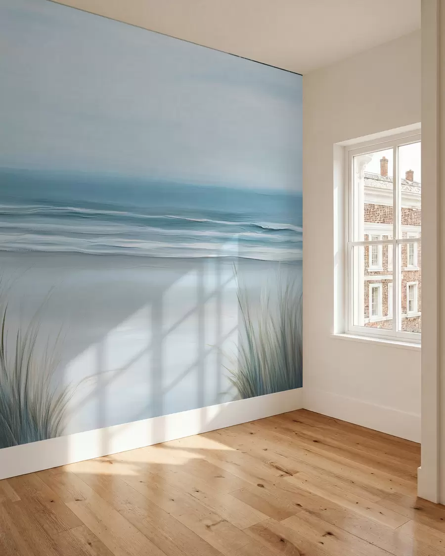 murais de parede Paisagem com uma praia selvagem no estilo de pintura a óleo w02869
