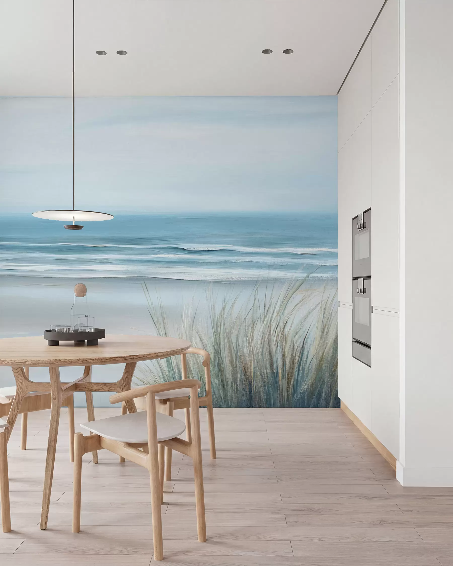 murais de parede Paisagem com uma praia selvagem no estilo de pintura a óleo w02869