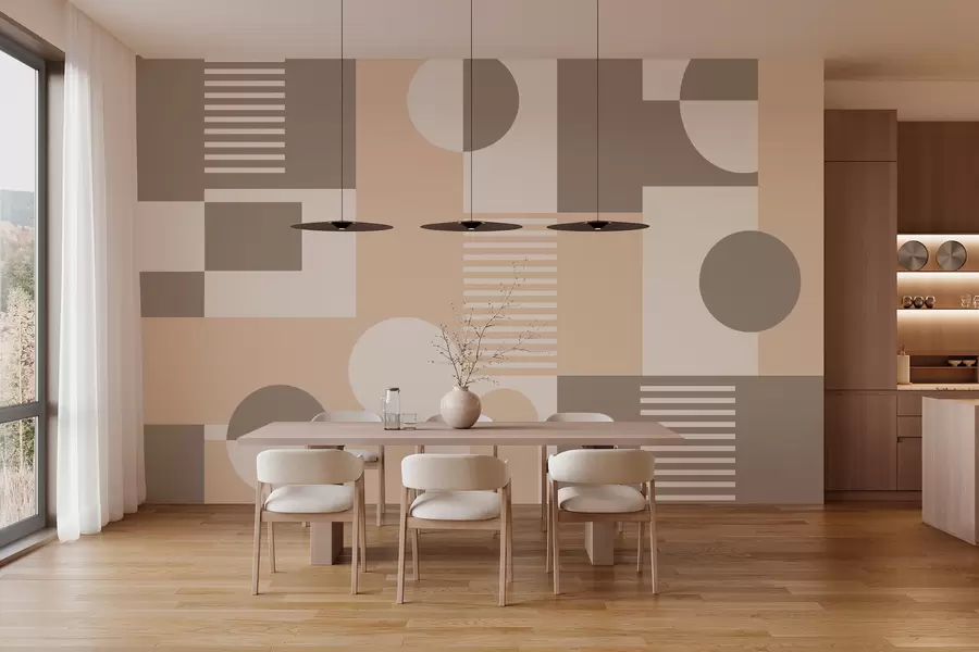 murais de parede Formas geométricas em tons de marrom w02916v2