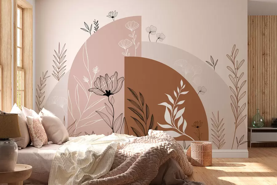 murais de parede Flores e arcos no estilo boho w02933