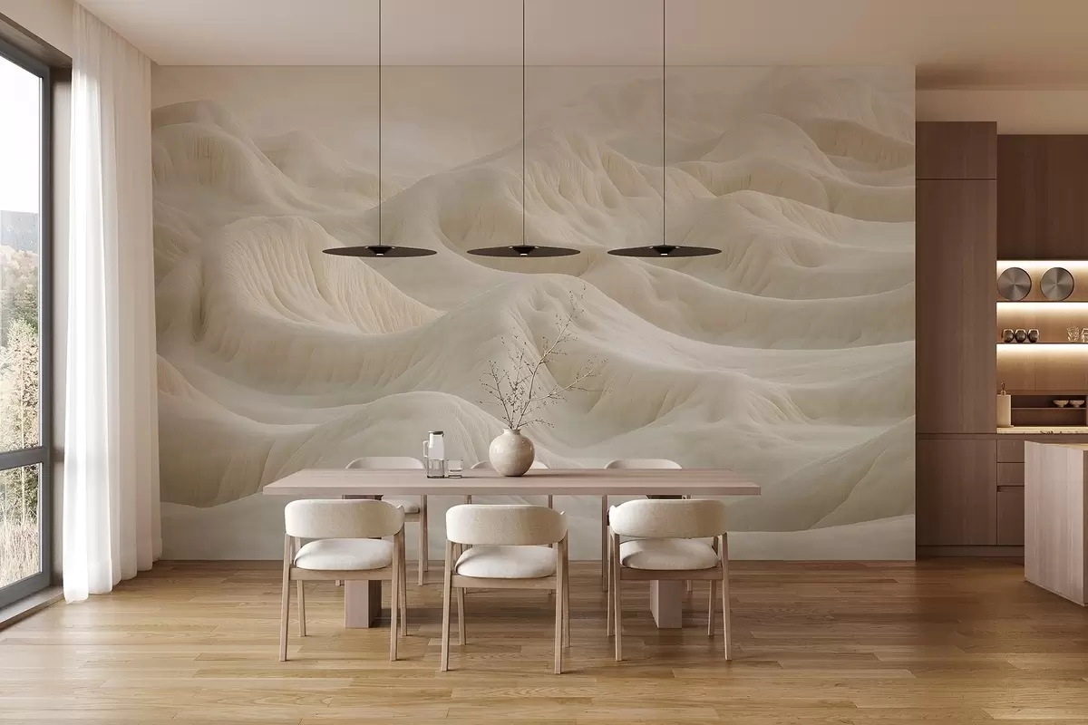 murais de parede Paisagem bege clara com colinas e dunas w08693v1