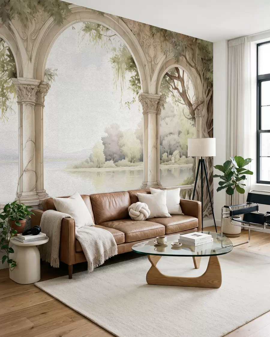 murais de parede Desenho a óleo em estilo de arco w02976