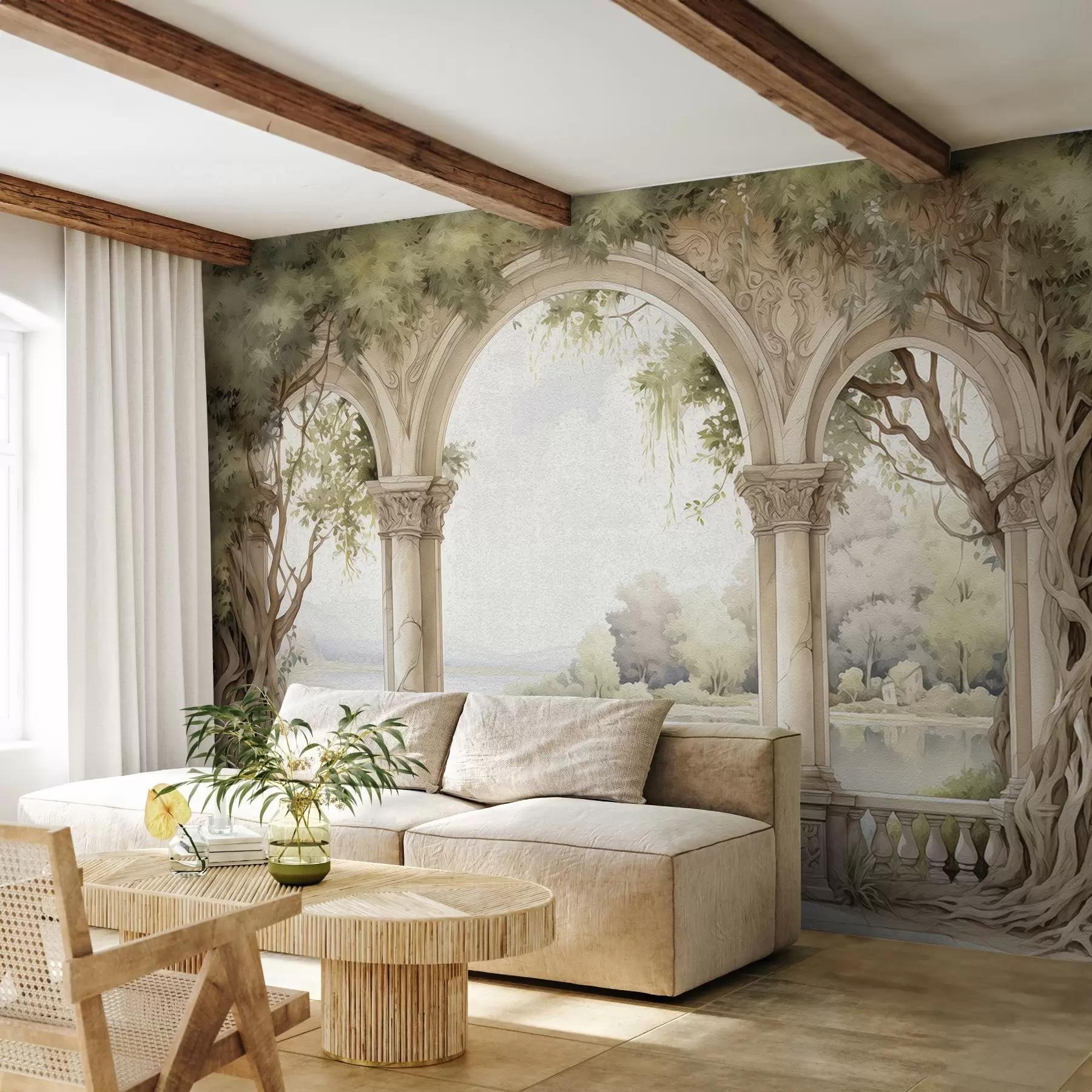 murais de parede Desenho a óleo em estilo de arco w02976
