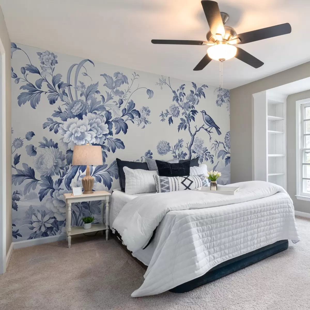 murais de parede Jardim pintado em monocromático w02977