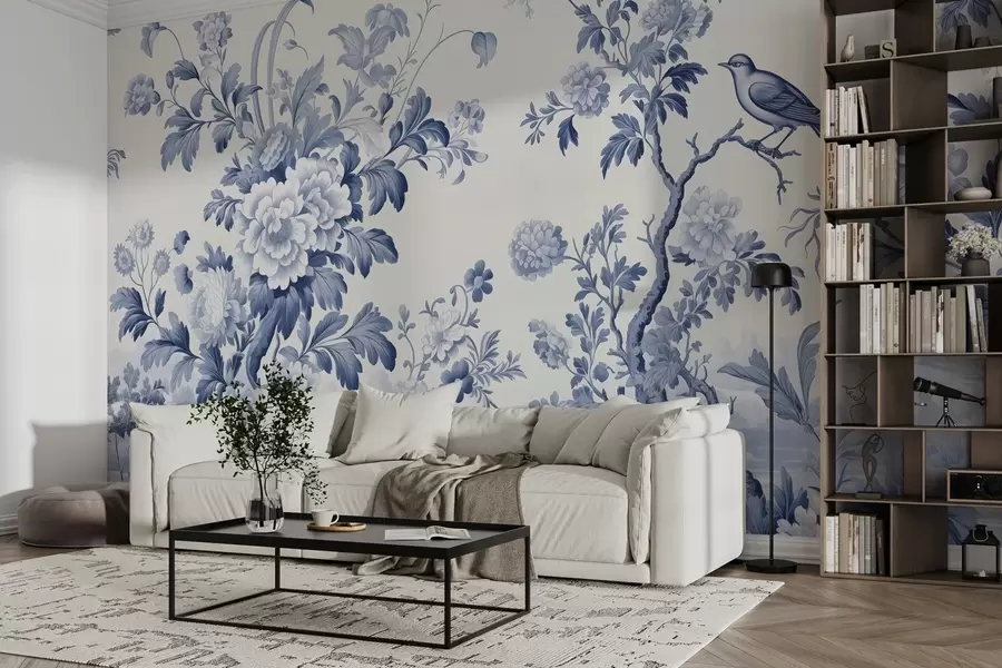 murais de parede Jardim pintado em monocromático w02977