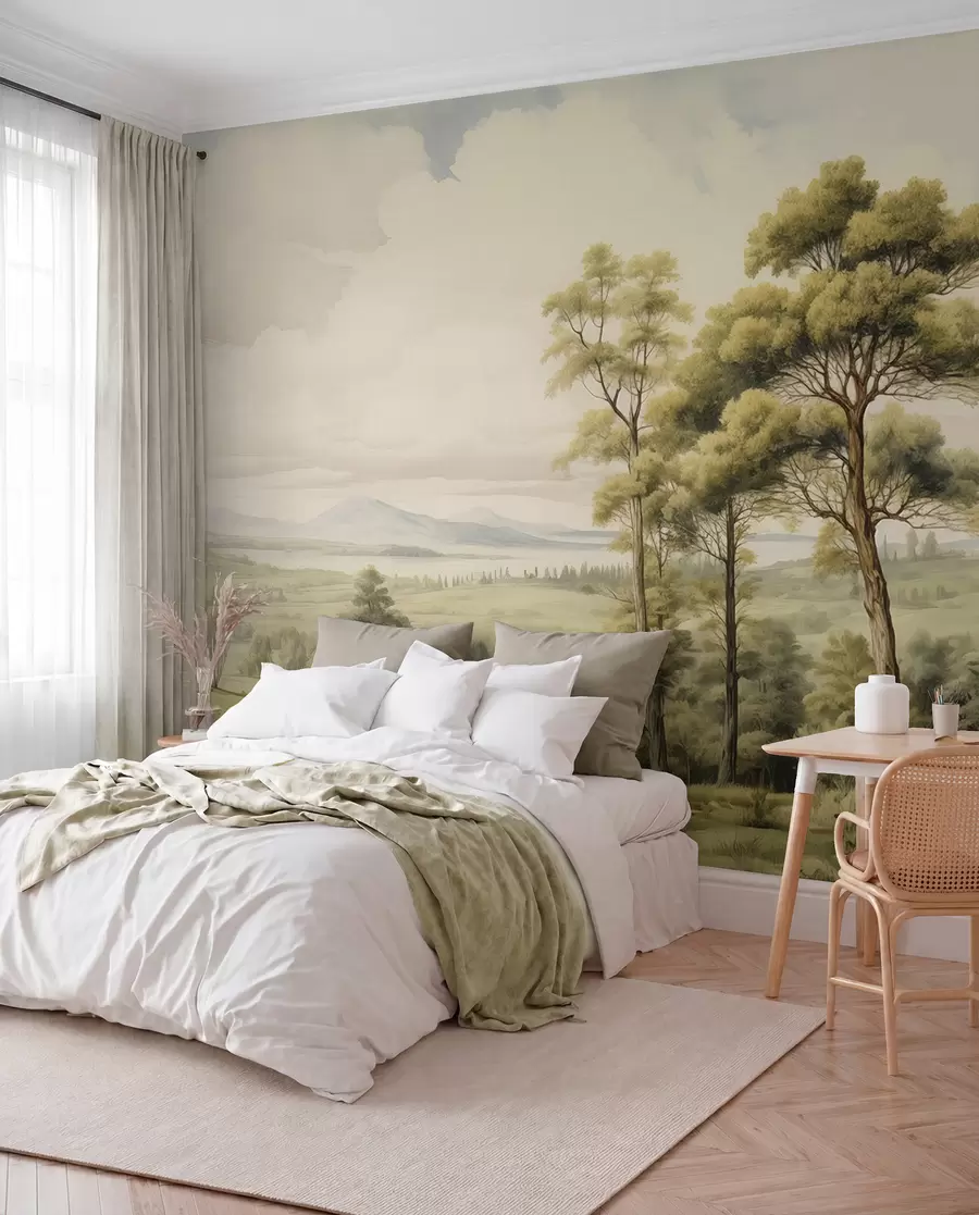 murais de parede Paisagem moderna em aquarela w02978