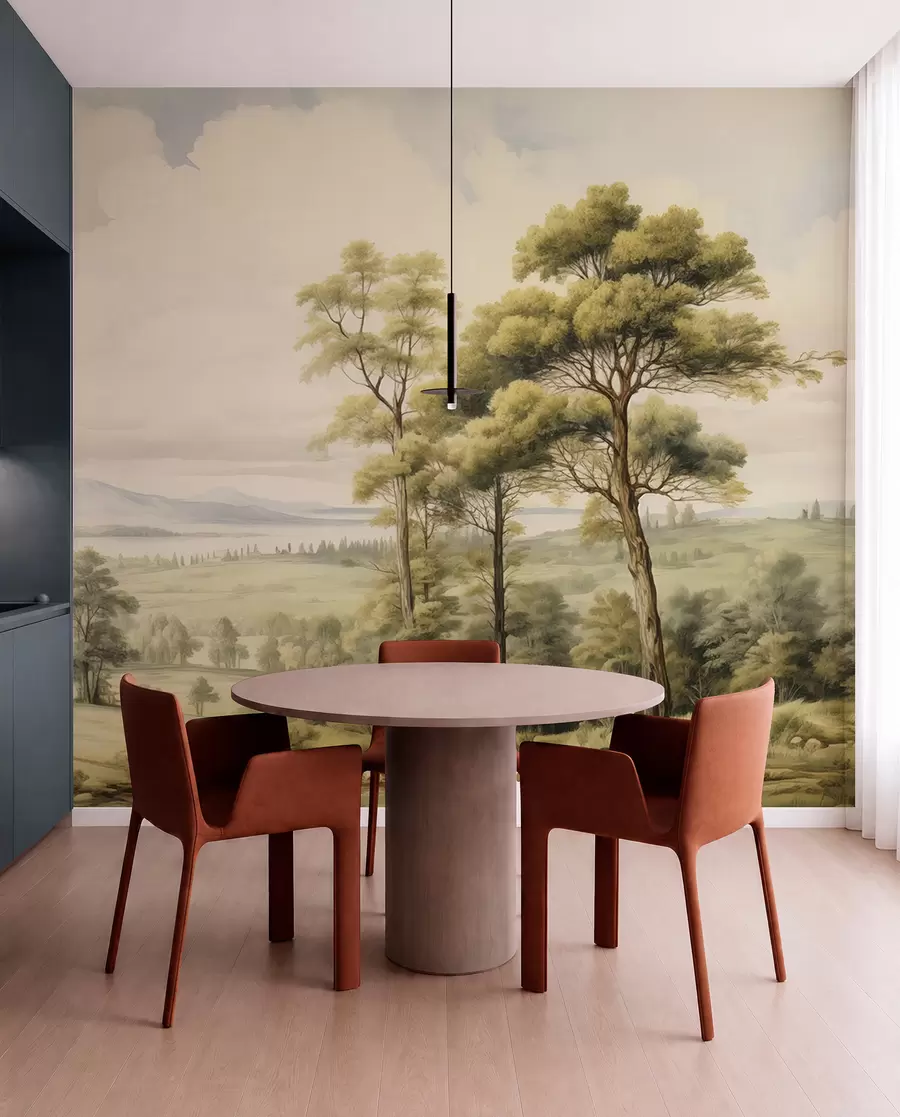 murais de parede Paisagem moderna em aquarela w02978