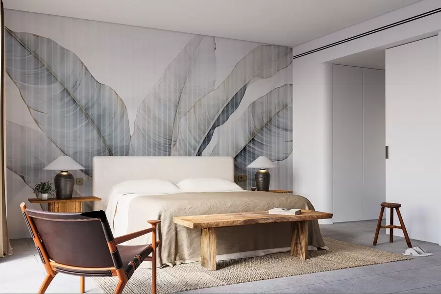 murais de parede Folhas grandes na parede w02982