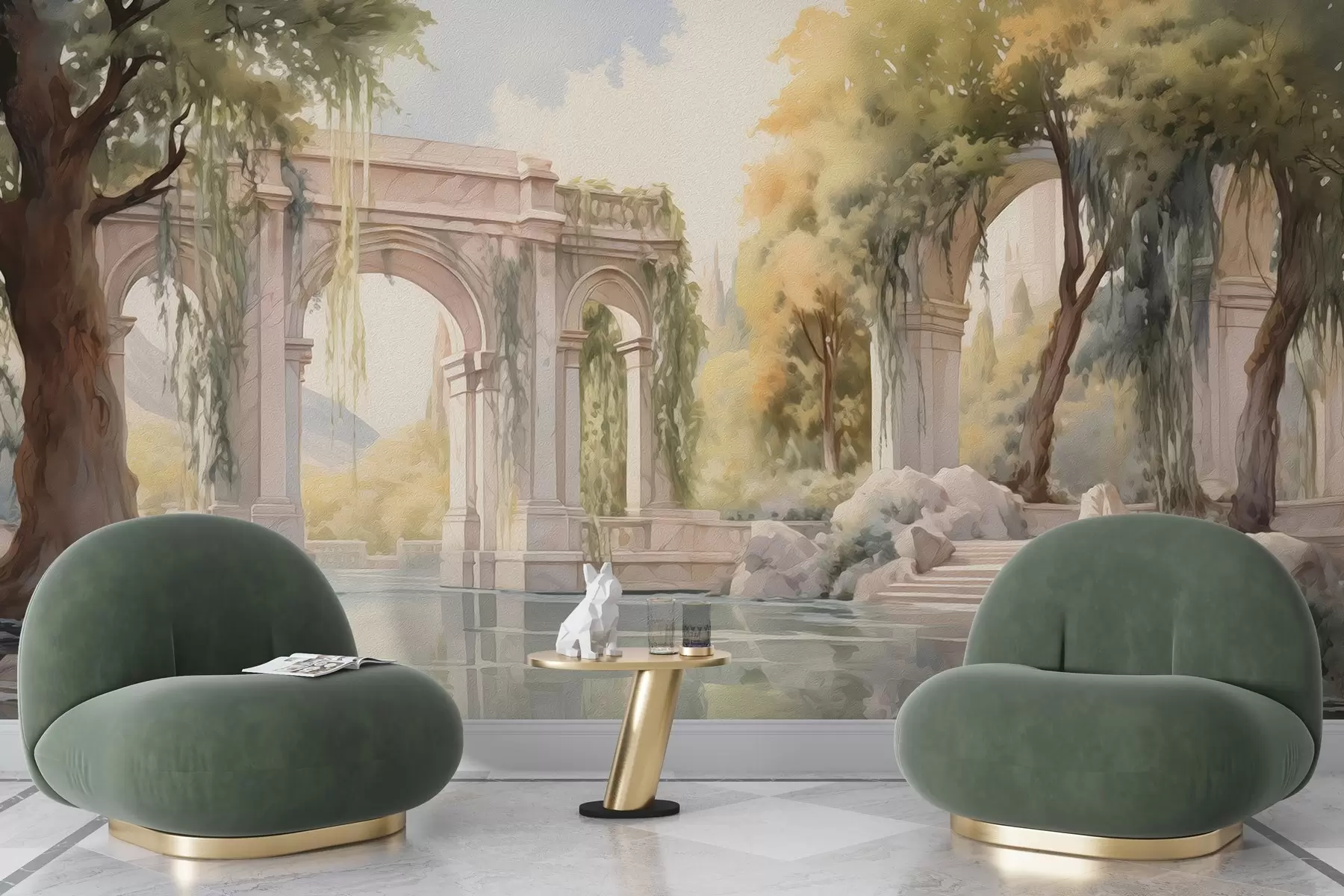 murais de parede Paisagem pintada em estilo a óleo w02989