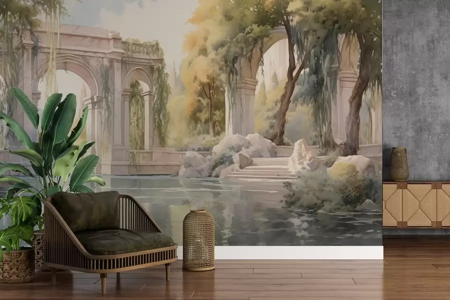 murais de parede Paisagem pintada em estilo a óleo w02989
