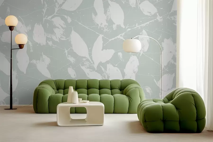 murais de parede Padrão minimalista de manchas brancas w02936