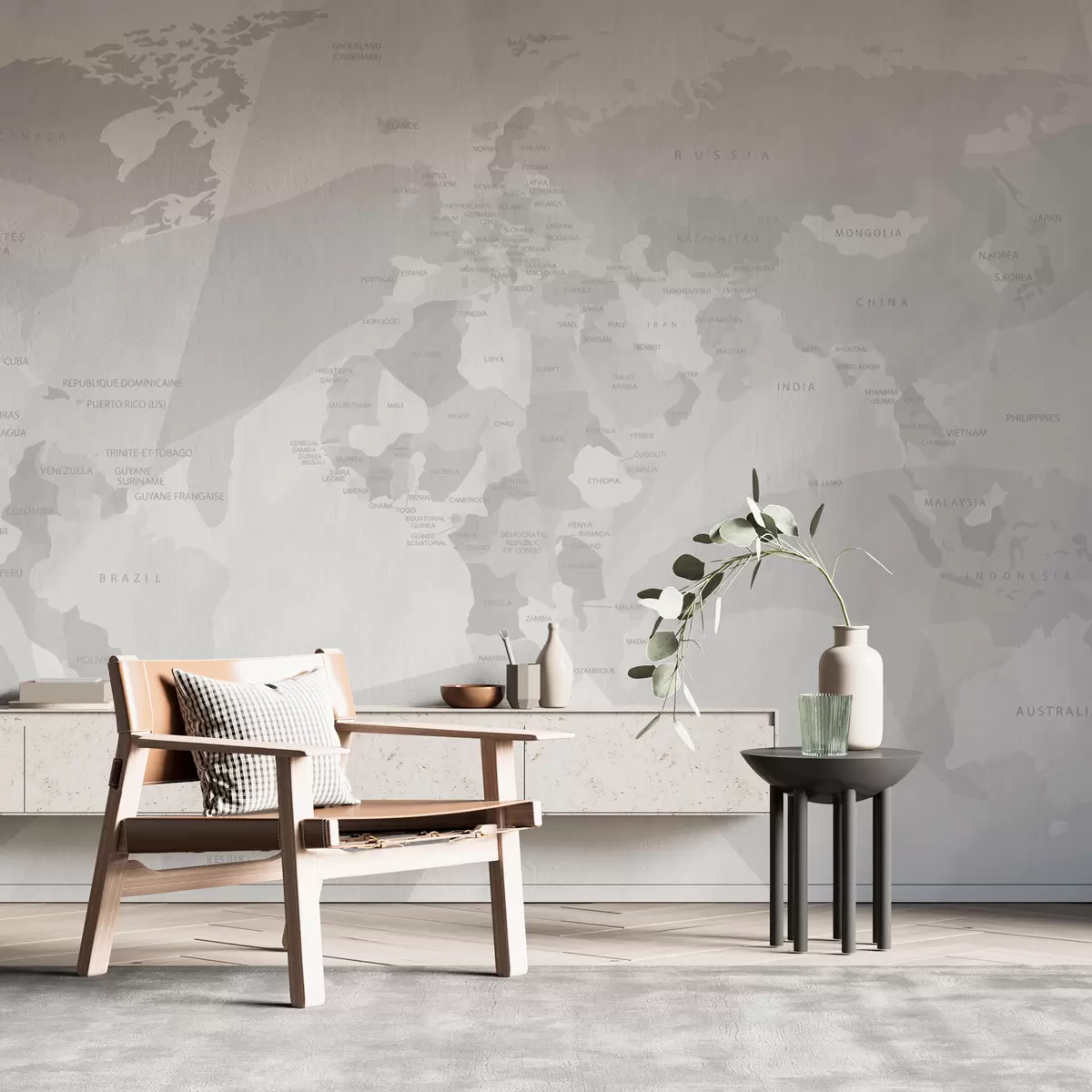 murais de parede Baleias geométricas do mapa-múndi w03007v1