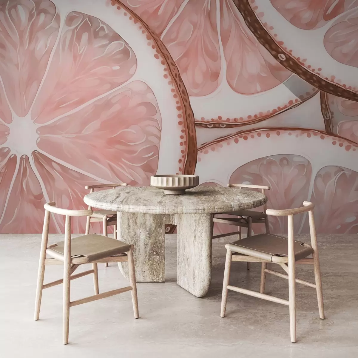 murais de parede Aquarela de imitação de partes cítricas w03026v2