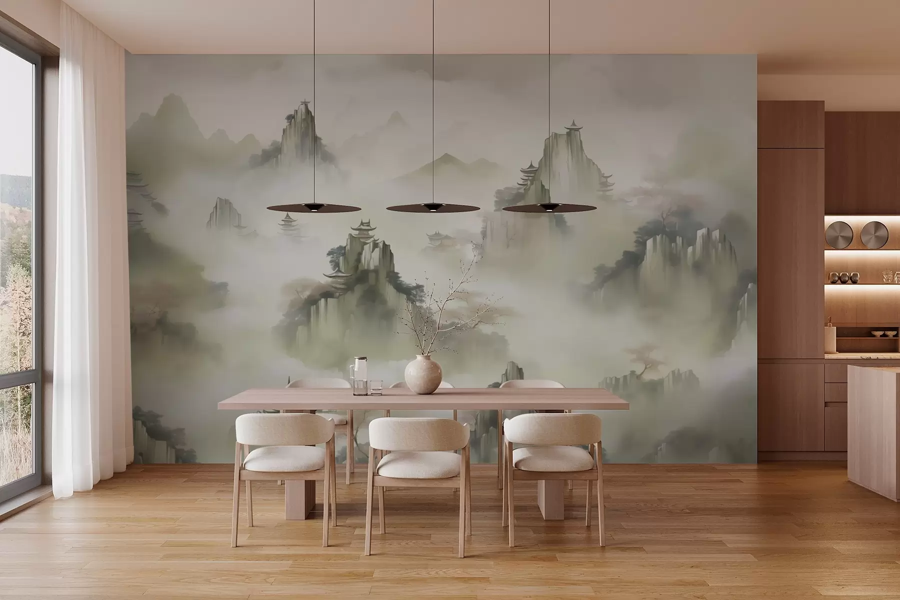 murais de parede Aquarela de imitação de topos de rocha w03036