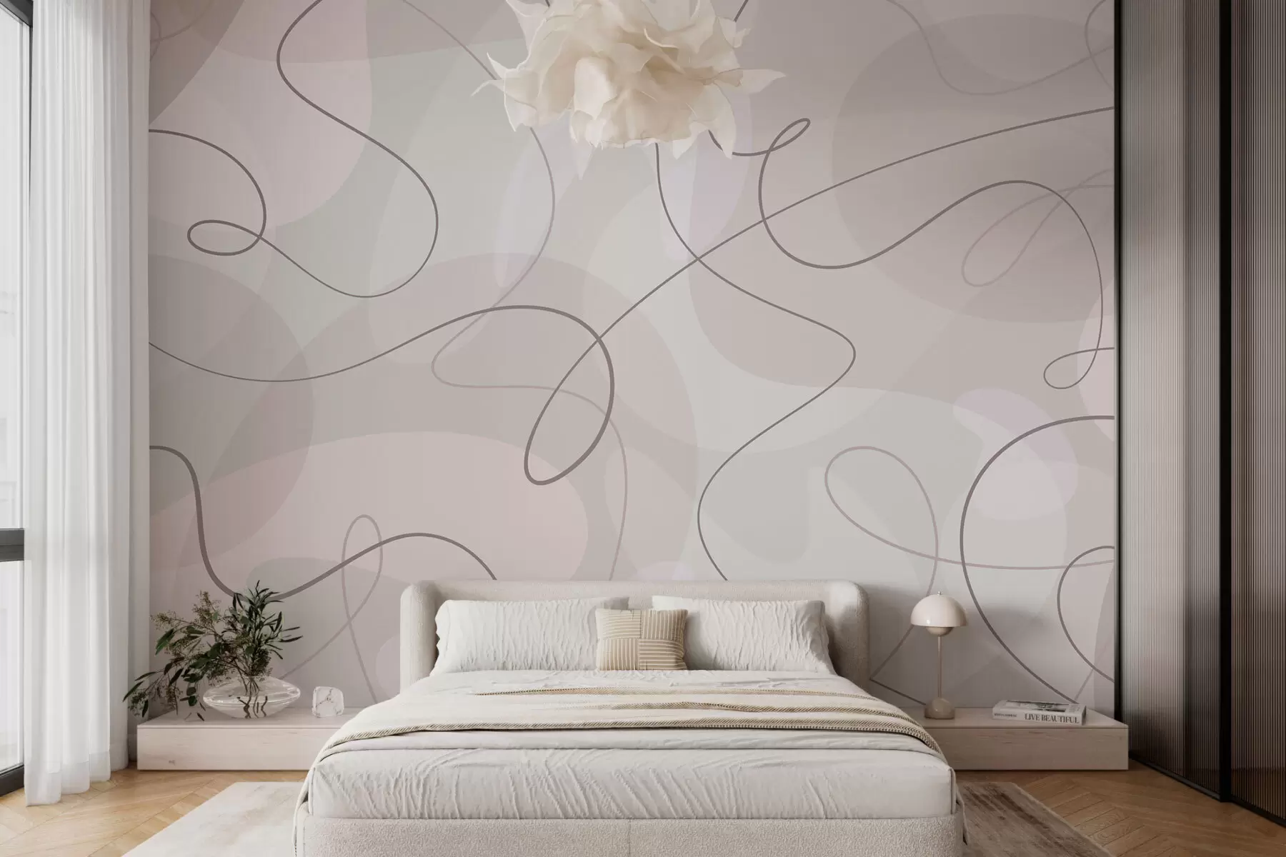 murais de parede Tendência de linhas e formas abstratas w03059