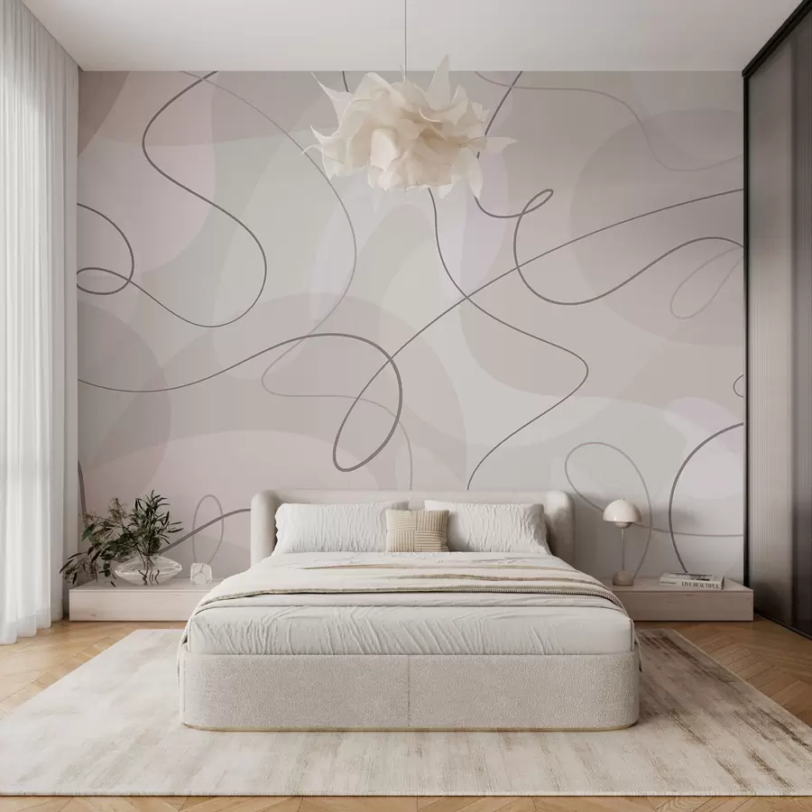 murais de parede Tendência de linhas e formas abstratas w03059
