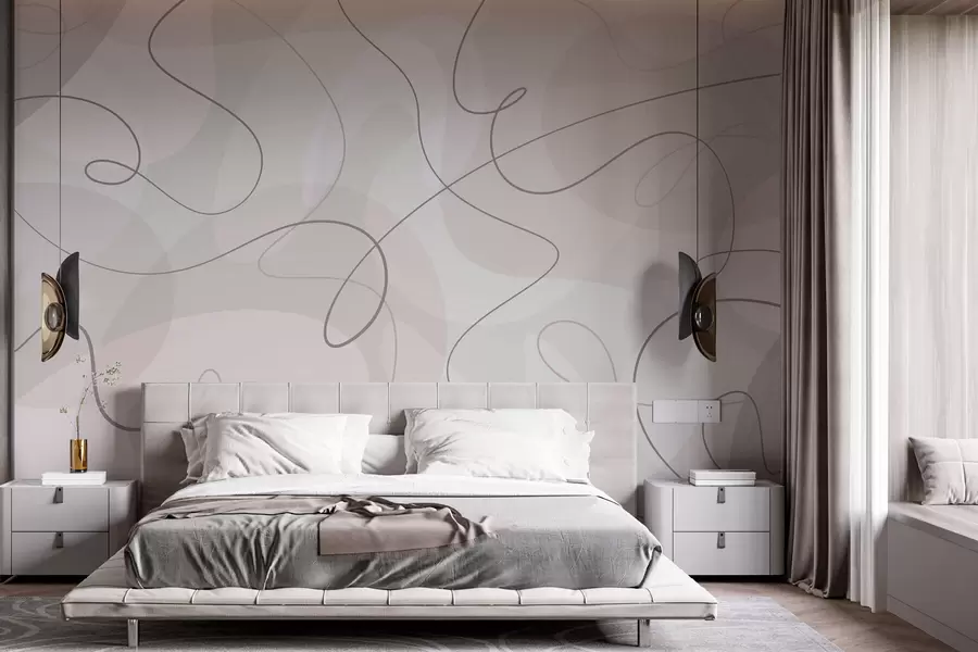 murais de parede Tendência de linhas e formas abstratas w03059