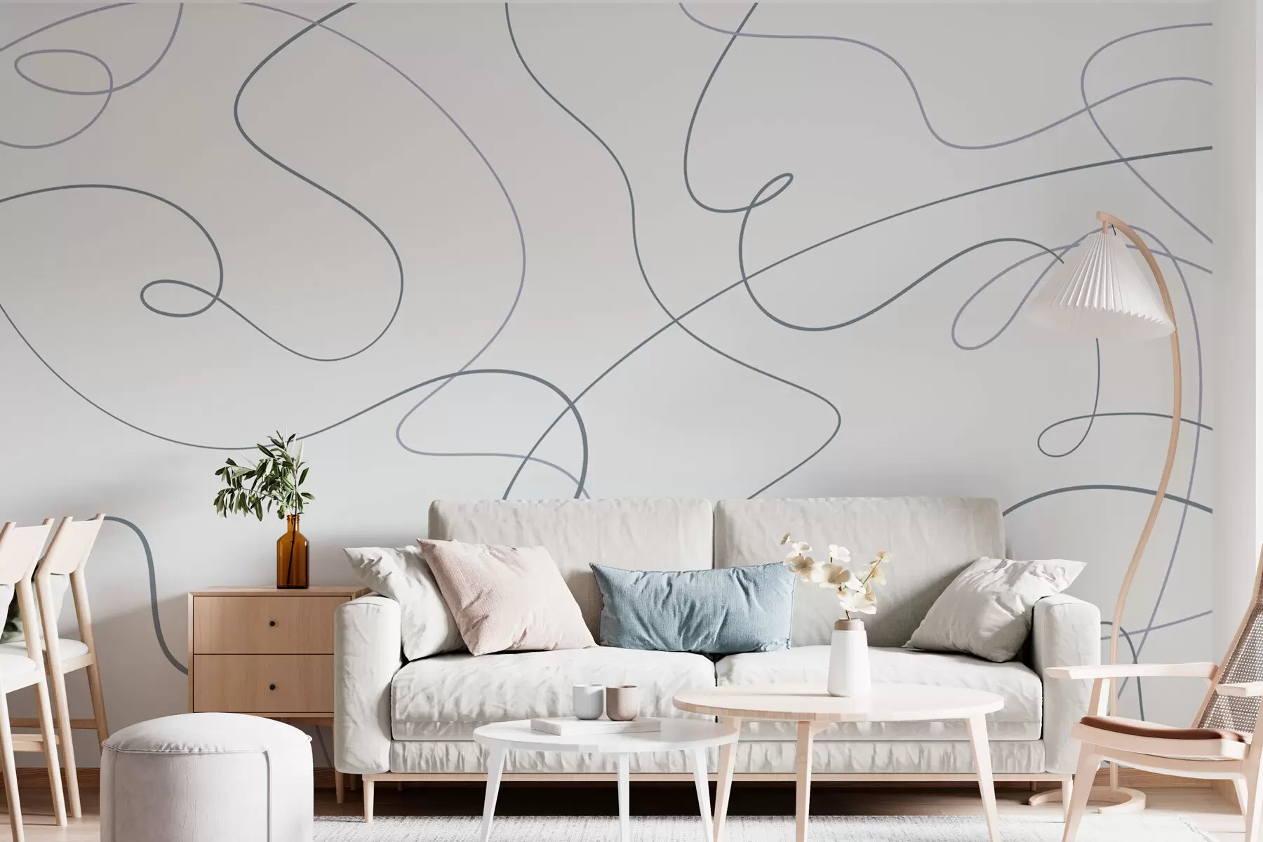 murais de parede Linhas abstratas e elegantes w03061v1