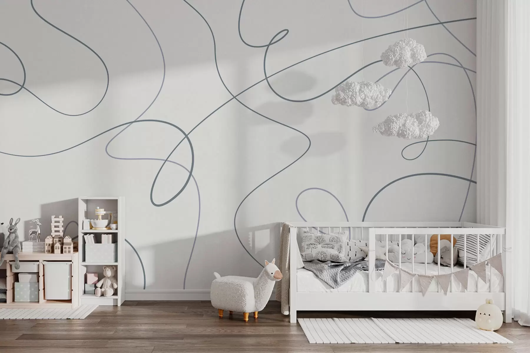 murais de parede Linhas abstratas e elegantes w03061v1