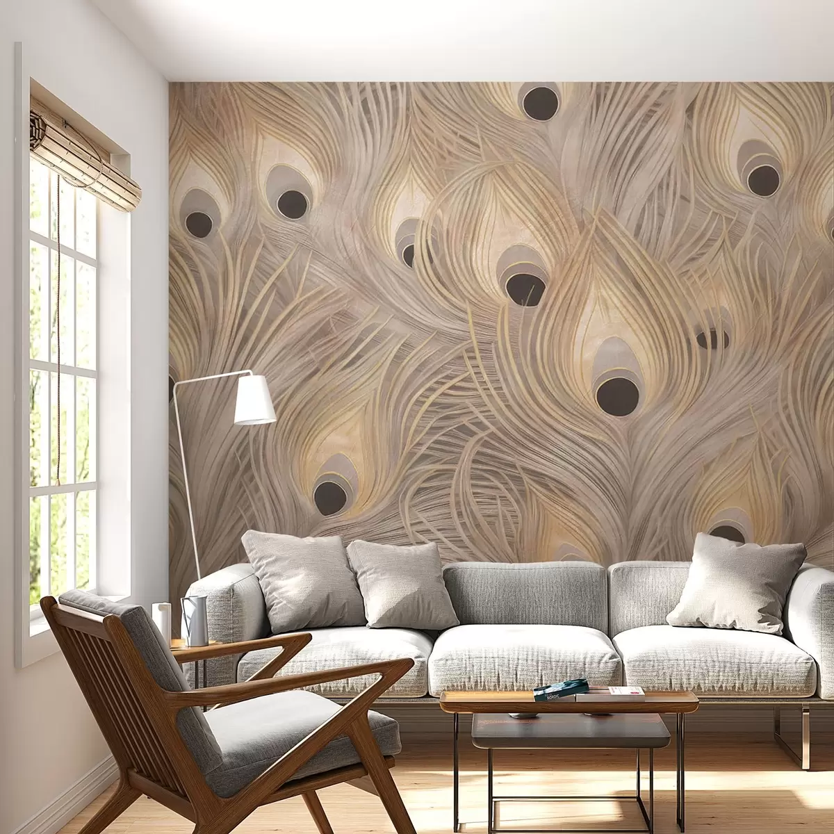 murais de parede Penas de pavão w08801