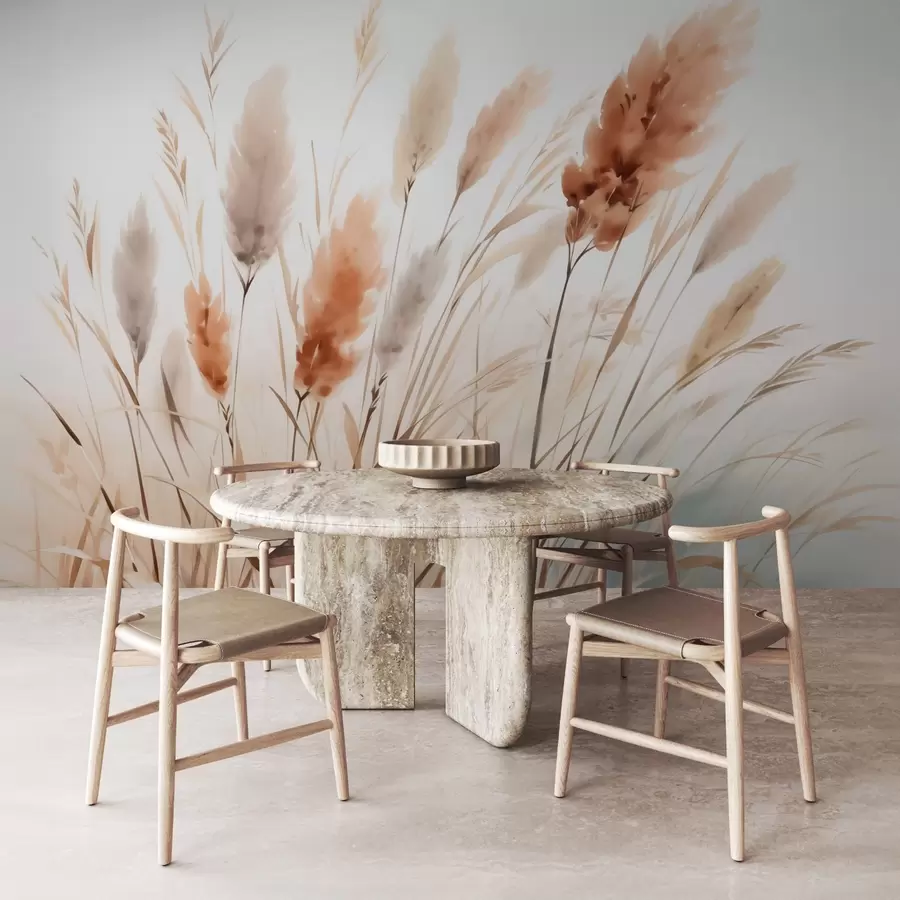 murais de parede Imitação de aquarela com ervas secas w03179