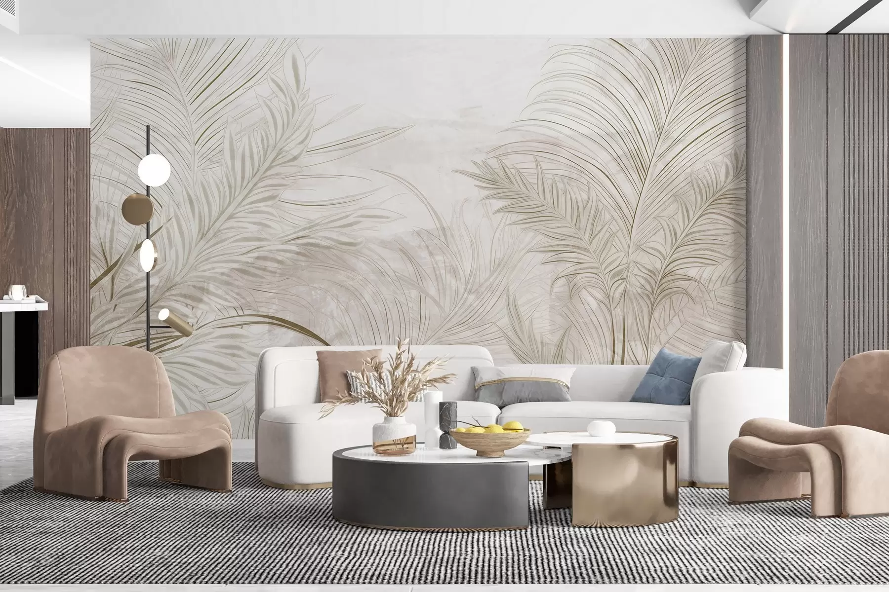 murais de parede Folhas grunge com estilo w03207