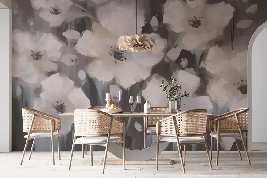 murais de parede Flores brancas grandes w03217