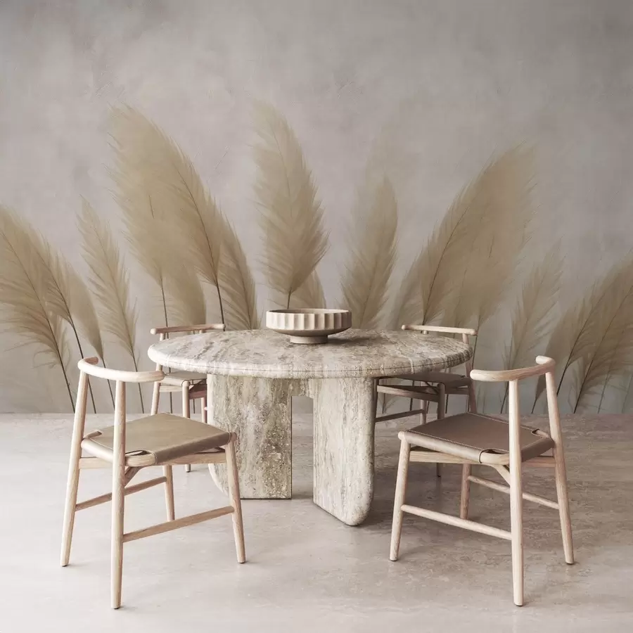 murais de parede Plantas altas em um fundo bege claro w08857